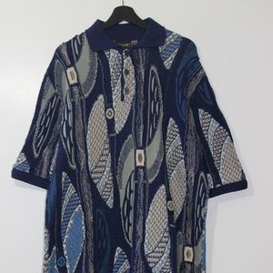 VTG COOGI TEXTURED SWEATER SHORT SLEEVE COLLARED